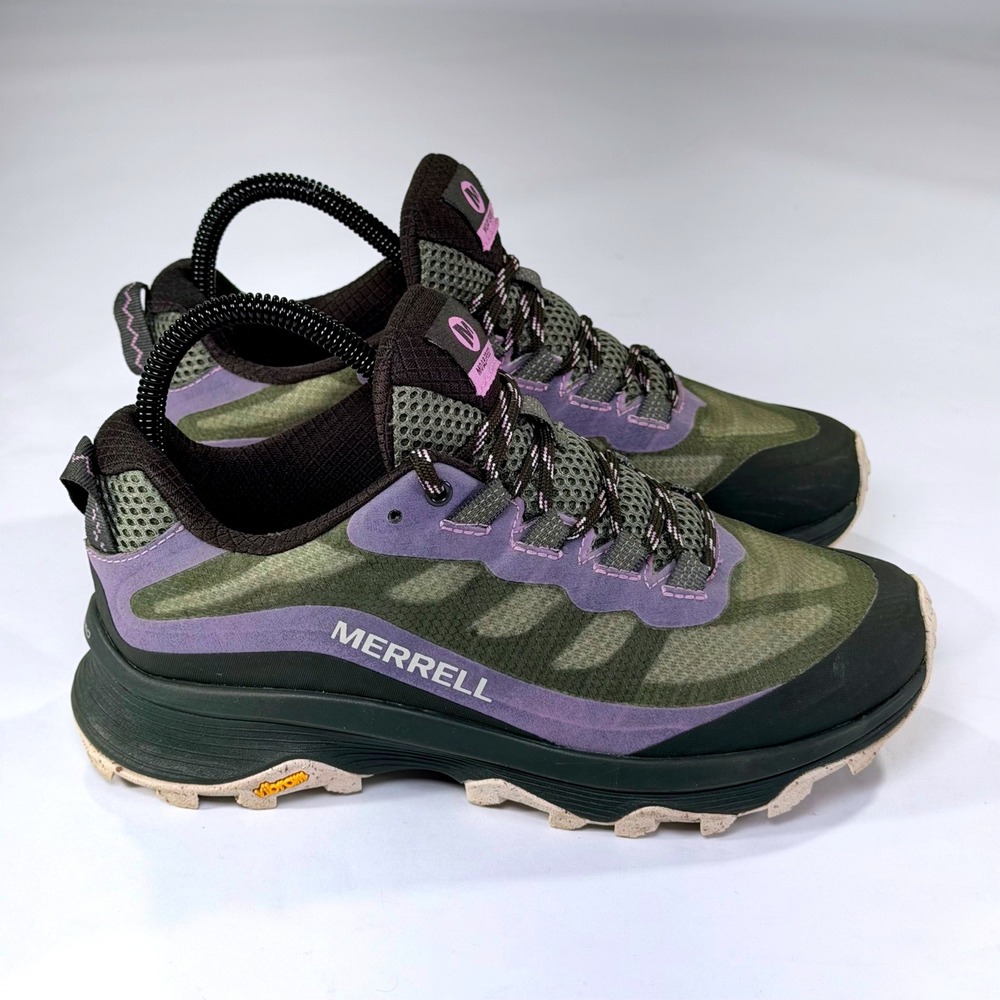 Merrell Moab Speed Hiking Shoe Womens 7 Olive Purple Trail Running Gorpcore Trek